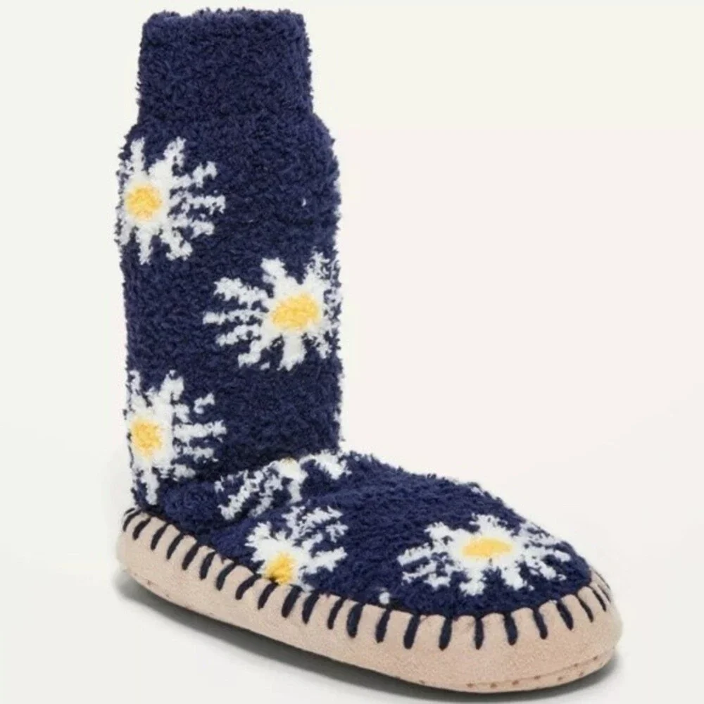 Old Navy cozy printed slipper socks for girls (M)